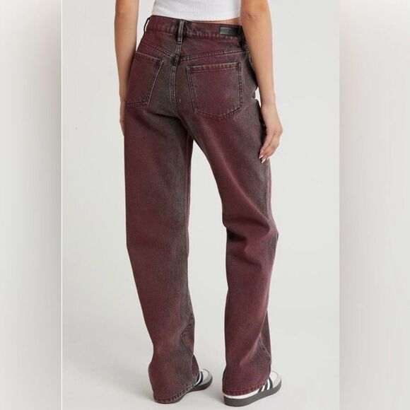 Women's Burgundy Jeans - Picture 7 of 15